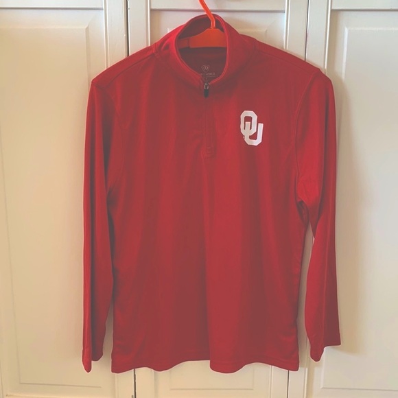 UNIVERSITY OF OKLAHOMA WOMEN'S PARTIAL ZIP UP JERSEY - MEDIUM - NEW - Picture 1 of 5